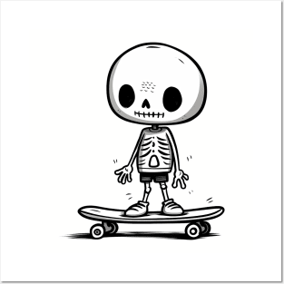 Skeleton Skateboarder Posters and Art